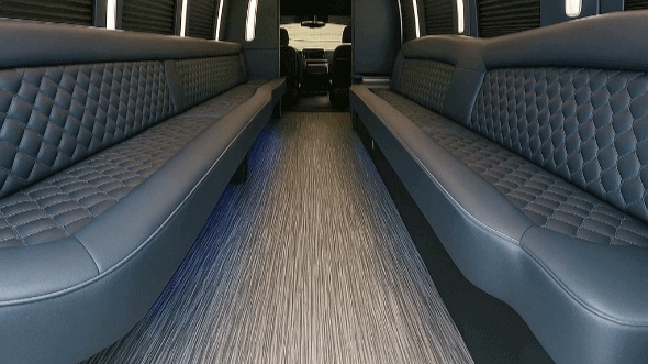 Interior of Charter Bus Company Naperville's 20 Passenger Party Bus in Naperville