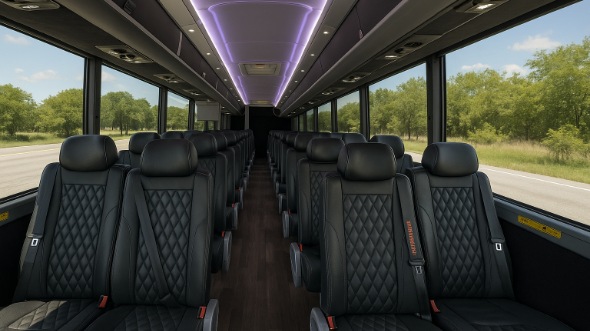 Interior of Charter Bus Company Joliet's 28 Passenger Minibus in Joliet