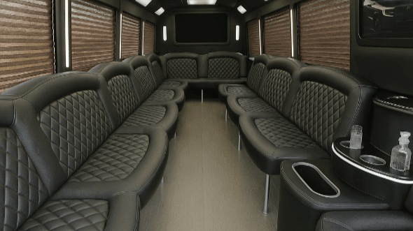 Interior of Charter Bus Company Tinley Park's 28 Passenger Party Bus in Tinley Park