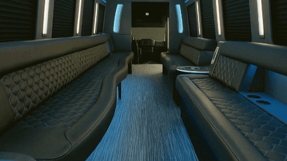 Interior of Charter Bus Company Tinley Park's 30 Passenger Party Bus in Tinley Park