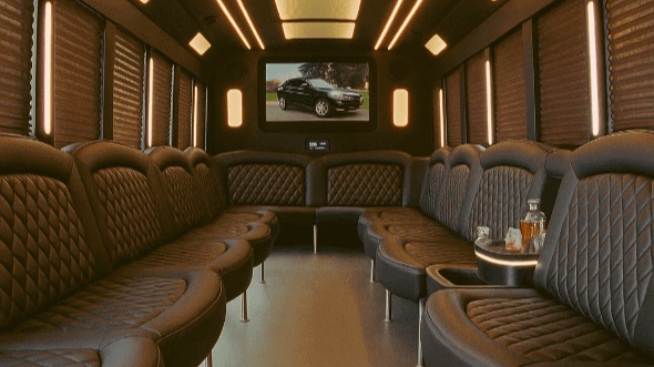 40 passenger party bus interior