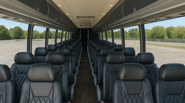 Interior of Charter Bus Company Joliet's 46 Passenger Charter Bus in Joliet