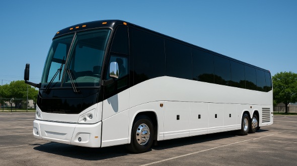 Exterior of Charter Bus Company Joliet's 46 Passenger Charter Bus in Joliet