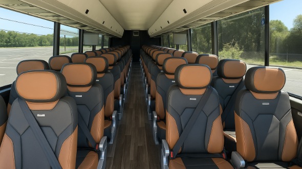 Interior of Charter Bus Company Joliet's 48 Passenger Charter Bus in Joliet