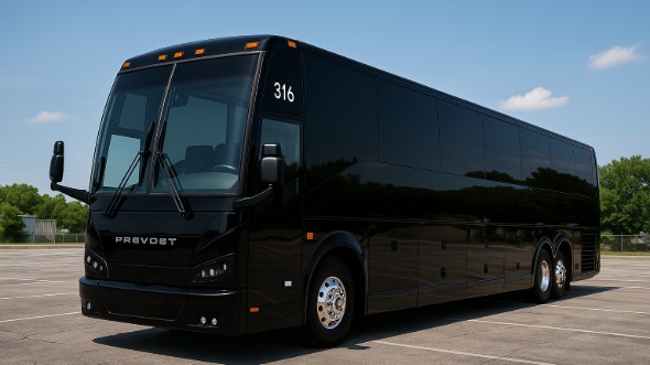 Exterior of Charter Bus Company Downers Grove's 50 Passenger Party Bus in Downers Grove