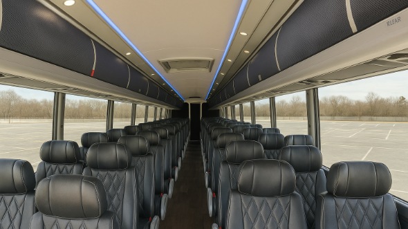 Interior of Charter Bus Company Joliet's 51 Passenger Charter Bus in Joliet