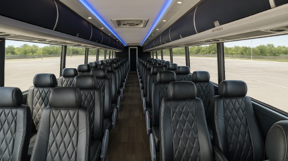 Interior of Charter Bus Company Joliet's 55 Passenger Charter Bus in Joliet