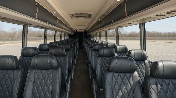 Interior of Charter Bus Company Joliet's ADA Charter Bus in Joliet